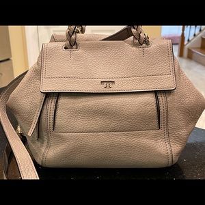 TORY BURCH HALF MOON LEATHER SHOULDER BAG HANDBAG